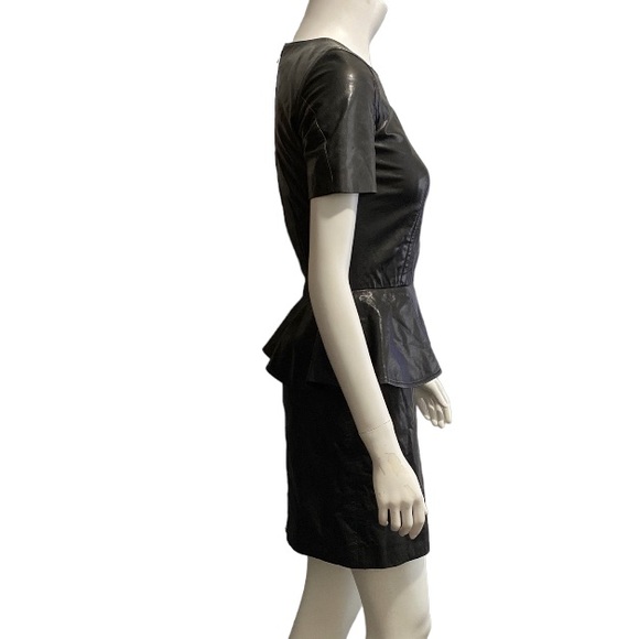 NWOT Alexander MCQueen Leather Black Mid Length Dress Size IT36-SP - Picture 4 of 16